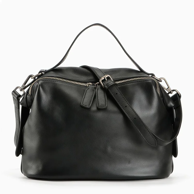 

Fashion Black Crossbody Bag For Women 100% Genuine Leather Handbag Luxury Designe Female Shoulder Bag Daily Use Messenger Purses