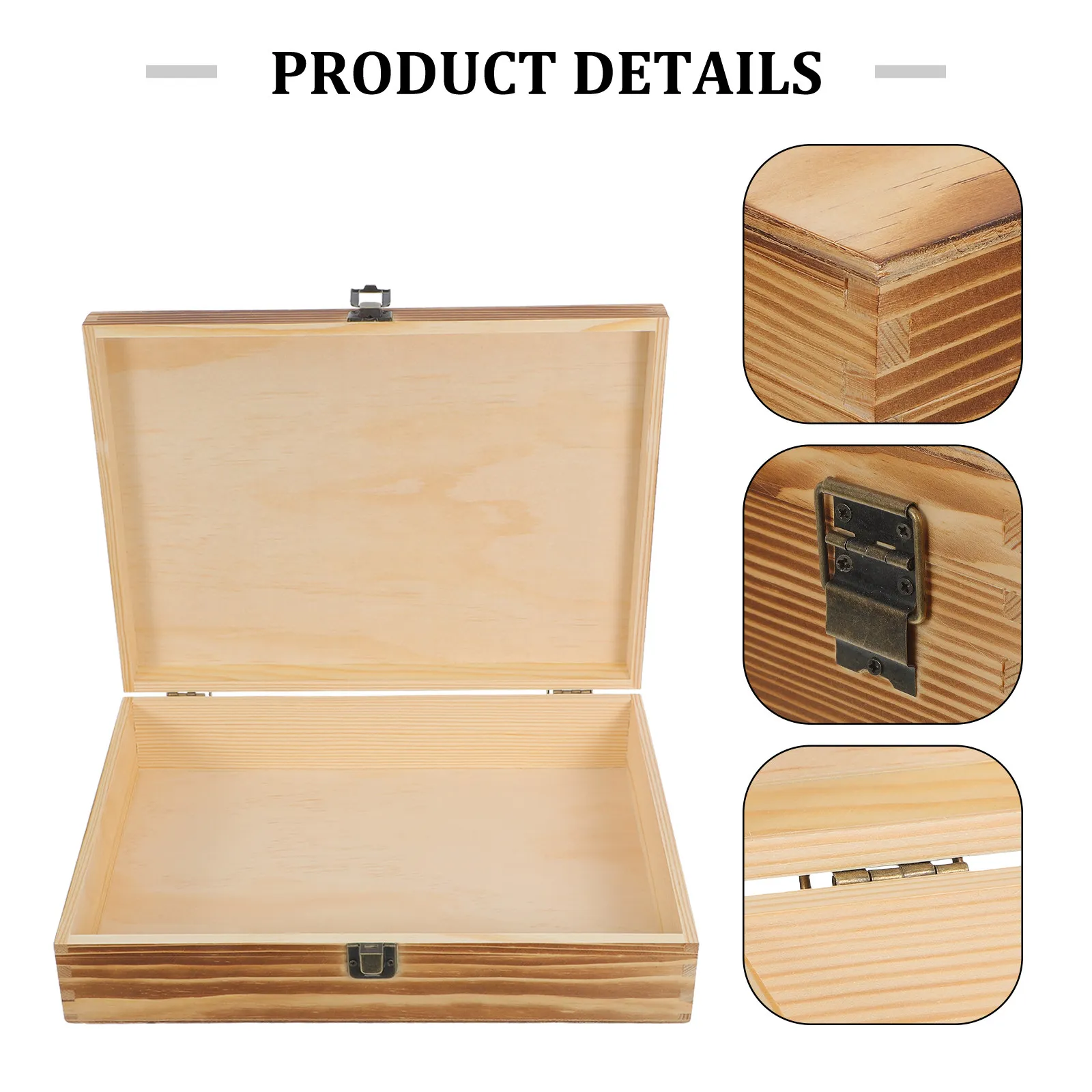 Wooden Cassette Tape Storage Box Pine Wood 36 Capacity Audio Tape Organizer Display Case Protective Holder Cassette Display Box