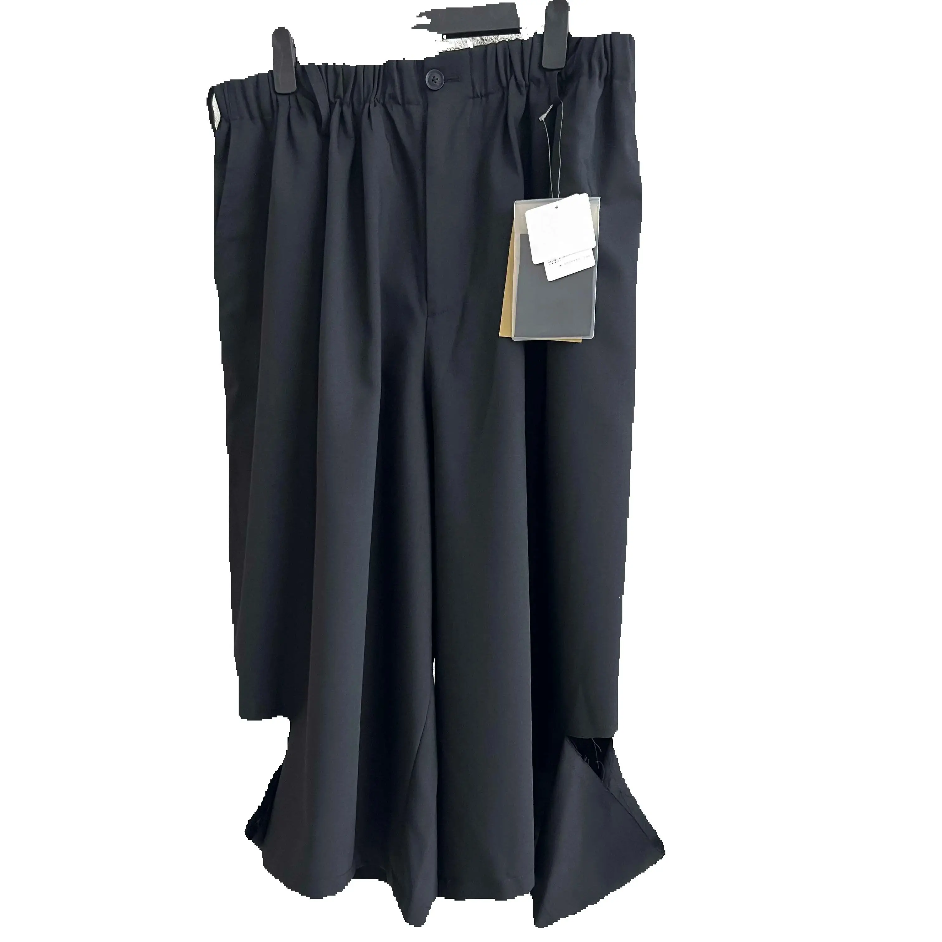 Bermuda en laine TOP-YAMAMOTO, une niche de style japonais avec un vêtement de travail à taille étirée, ample, grande taille et grands caleçons