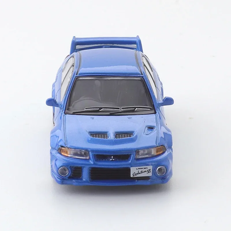 JKM 1/64 Mitsubishi Lancer EVO 6 Shock Absorption Toy Car Alloy Motor Vehicle Diecast Metal Model Kids Xmas Gift Toys for Boys