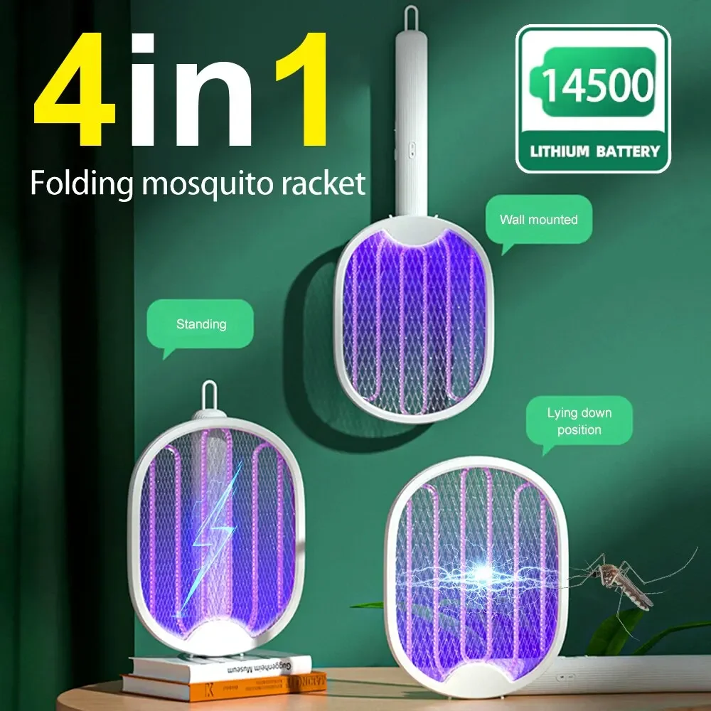 3000V Mosquito Trap (with UV light automatic mosquito trapping) Folding high-voltage electric mosquito swat USB rechargeable