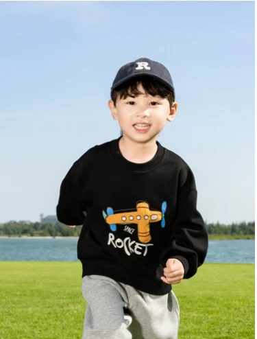 Kids Hoodies New 2025 Spring Fashion Stereoscopic Aircraft Cool Simple Style Baggy Casual Korean Long Sleeve