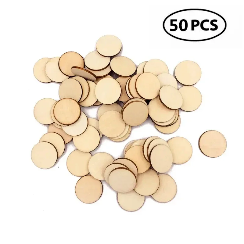 

50pcs 3cm Unfinished Wood Slices Round Disc Circle for Wood Slices DIY Crafts and Decoration