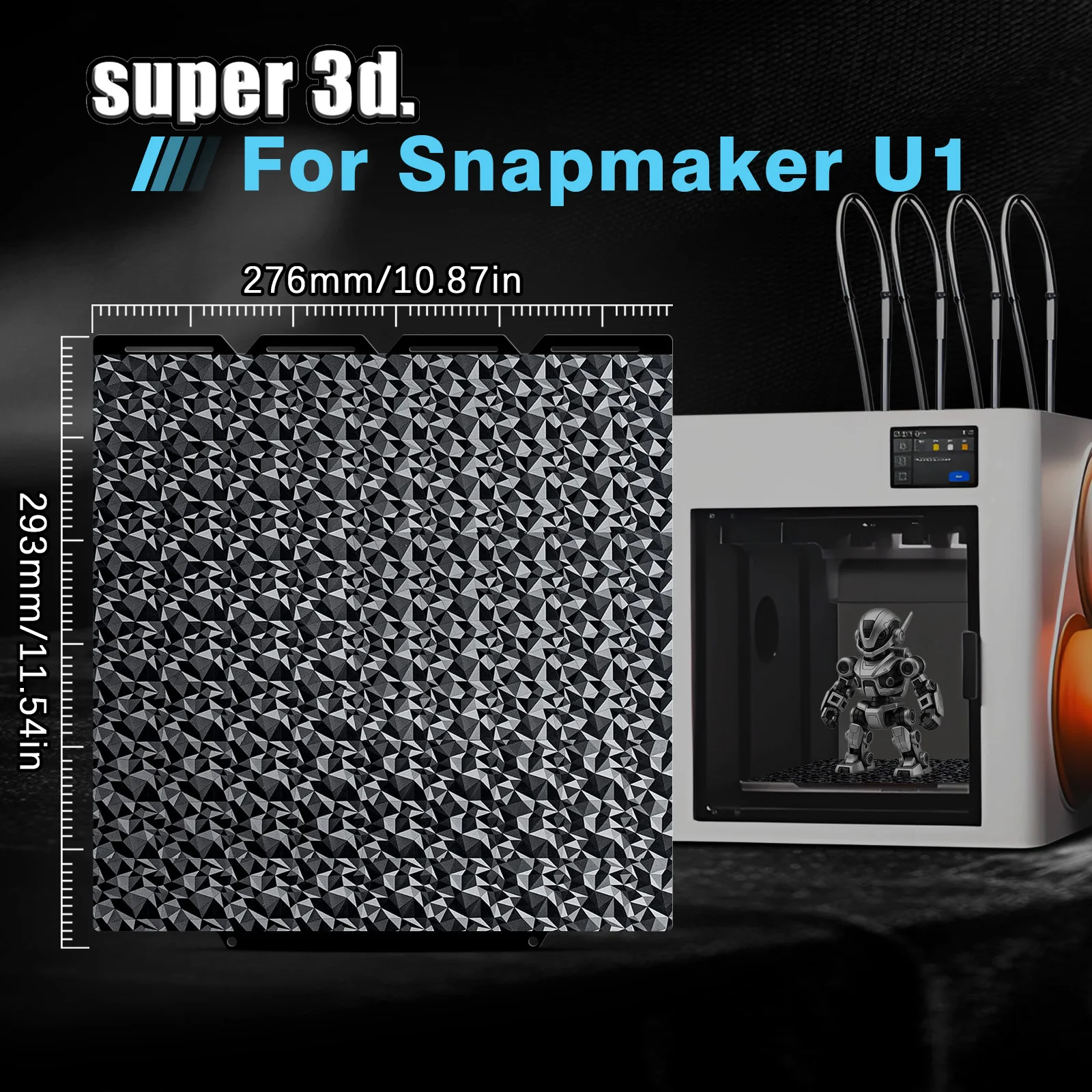 For Snapmaker U1 Build Plate PEO PET Sheet 276x293mm Double Sided Smooth Hotbed Print Bed Platform For Snapmaker U1 Accessories