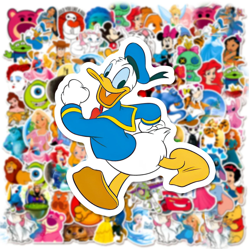 10/30/50/100pcs Cute Mix Cartoon Stickers Disney Micky Princess Anime Decals Graffiti Laptop Skateboard Phone Kids Sticker Toys