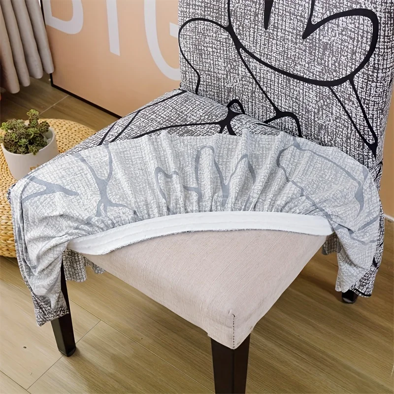 1/4Pcs Nordic Style Floral Print Chair Stretch Cover Removable Chair Covers Stretch Decorative Covers for Universal D