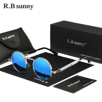 RBsunny Fashion UV400 Gothic Steampunk Sunglasses Polarized Men Women Vintage Round Fishing Driving Glasses Holiday