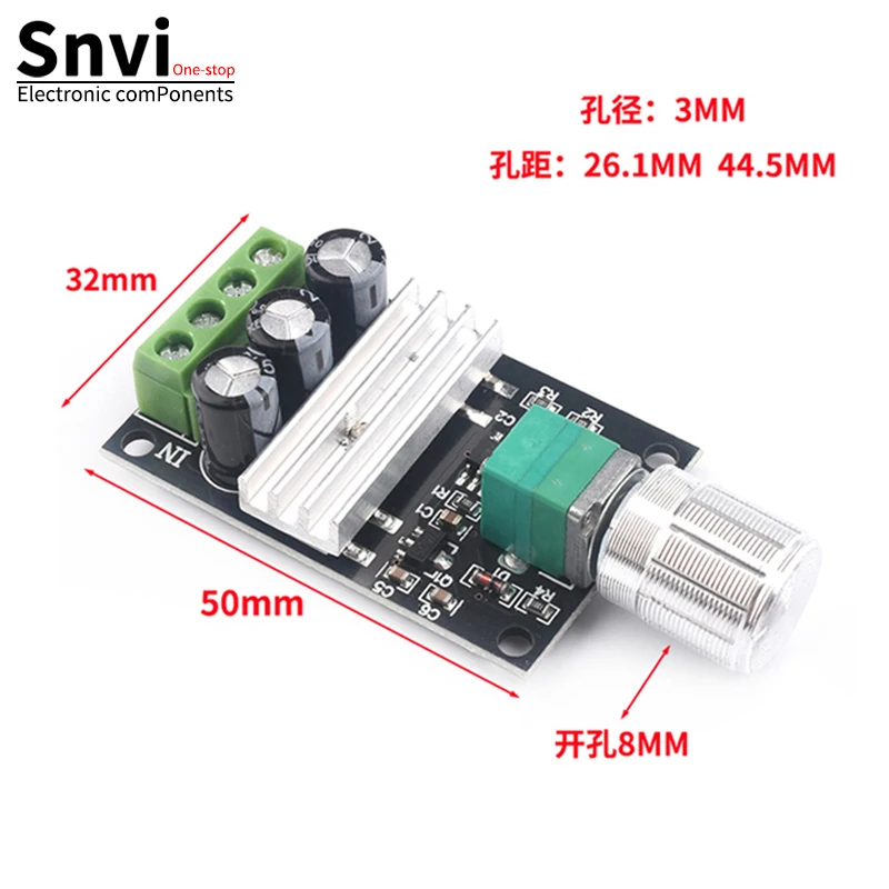 DC 1.8V-35V 2A 3A 5A 10A 30W 80W 90W PWM Motor Speed Controller Low Voltage Motor Speed Controller PWM Adjustable Drive Module