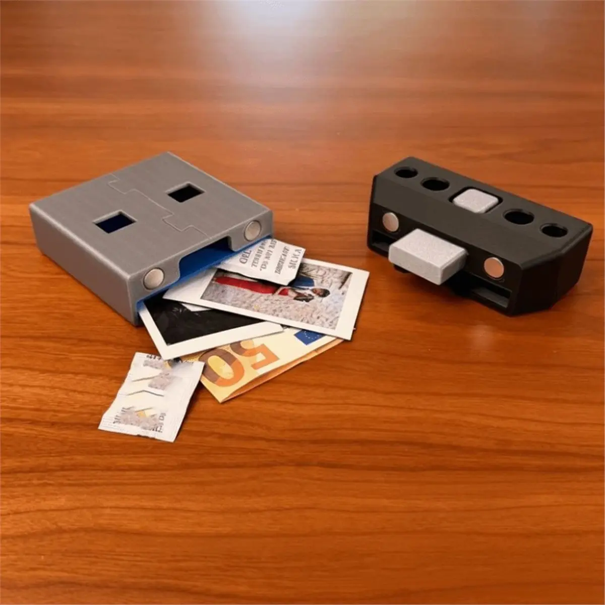3D Printed Giant USB Organizer with Stencils USB Powered Sticky Note Holder Drawing Template Design Stationery Storage