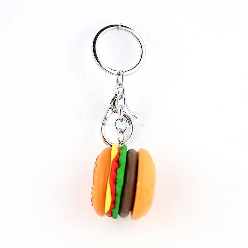 Cellphone Bag Strap Cheeseburger Pendant for Key Chain Keyring for Women Dropship