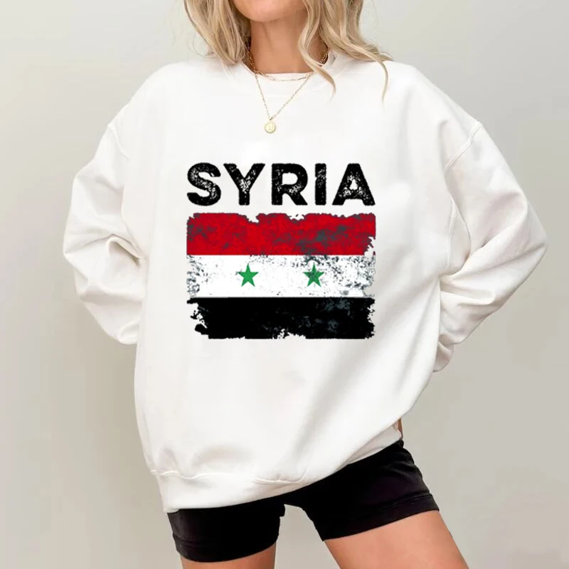 Free Syria Print Oversized Crew Neck Sweatshirt, Gift, Freedom, Free Syria Map Sweatshirt, December 8, 2024 Damascus,Middle East