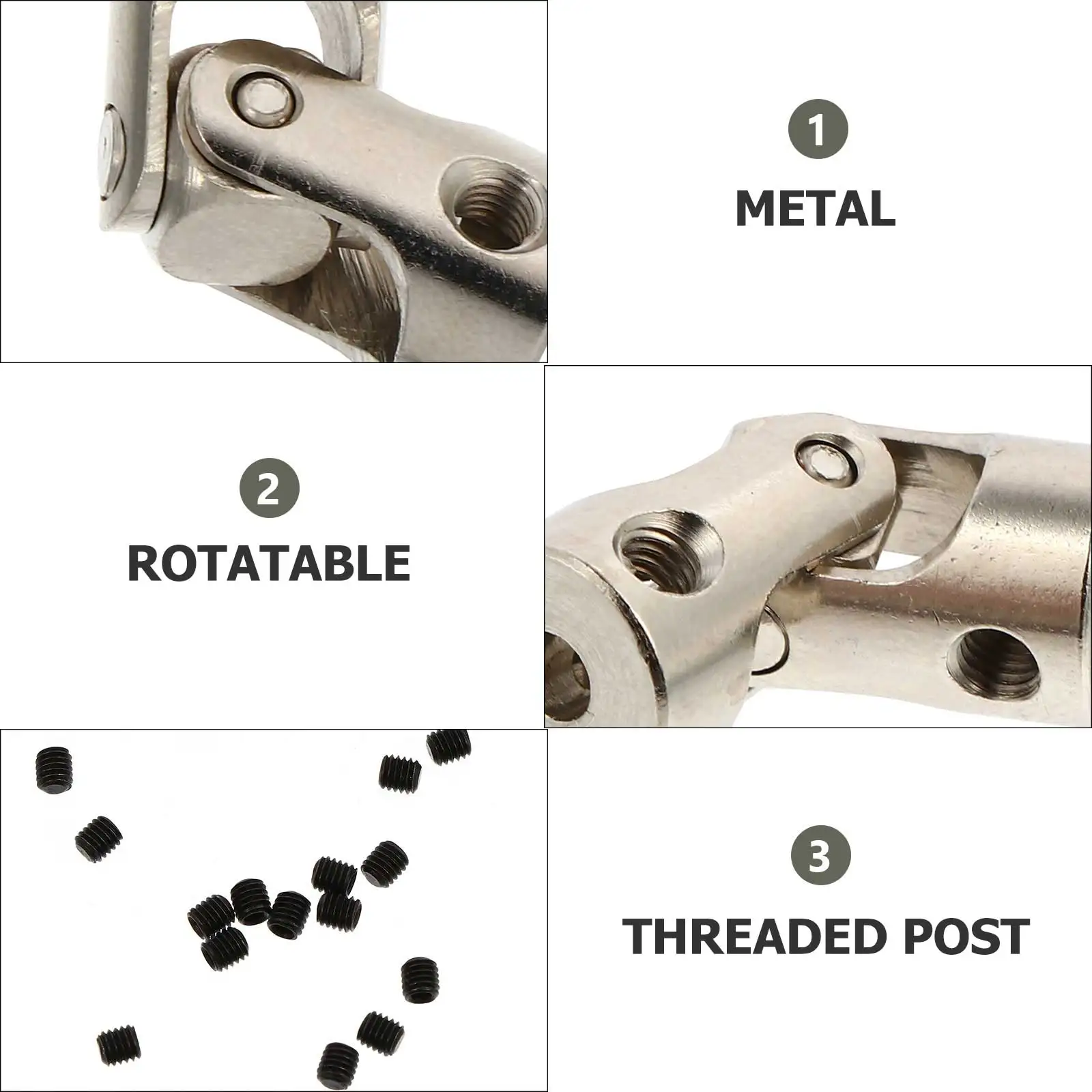

5 Universal Joint Couplings High Quality Iron Durable Smooth Model Car Boat Accessories Professional Personal Use Long Lasting