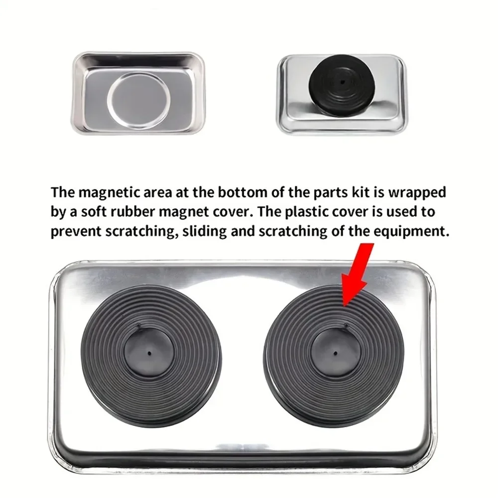 الفولاذ المقاوم للصدأ علبة مغناطيسية أداة أجزاء تخزين المغناطيس أداة صواني أجزاء حامل مع مغناطيس قوي للمسامير مآخذ البراغي دبابيس