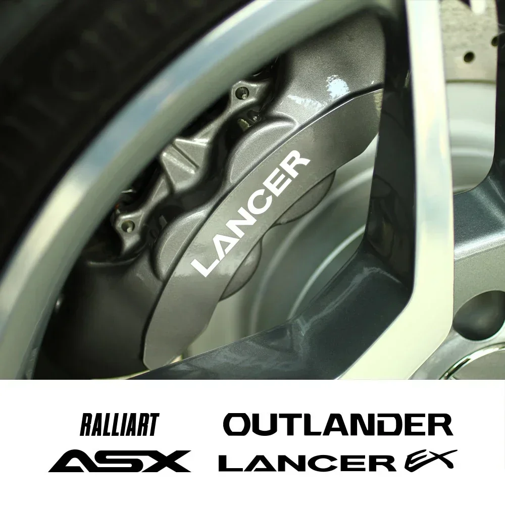 For Mitsubishi Lancer X EX 9 10 Outlander 3 ASX Ralliart 6pcs Car Brake Caliper Badge Sticker Auto Decal Competition Accessories