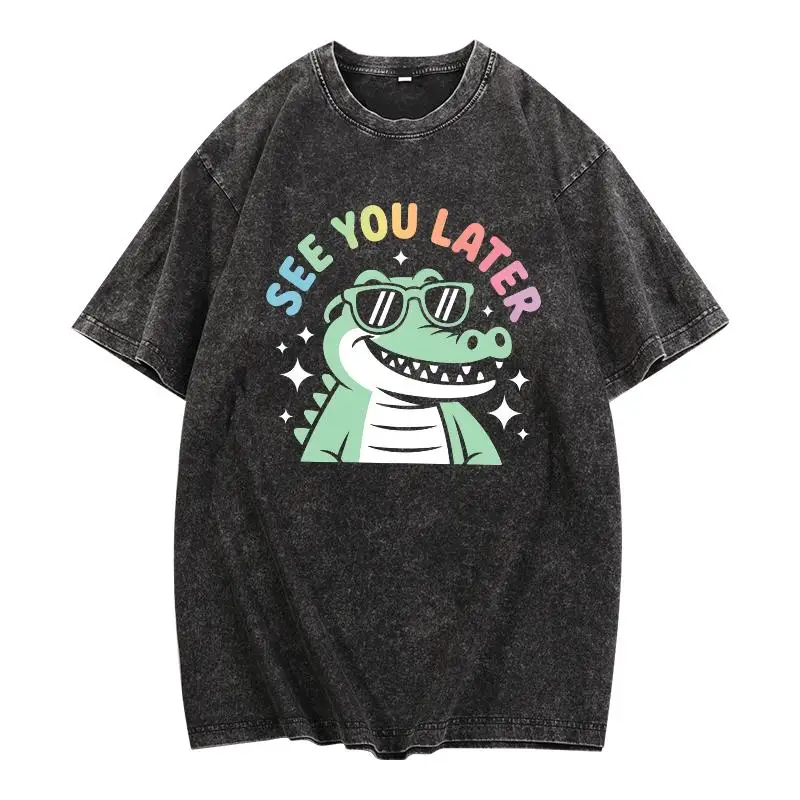 

"Funny Alligator T-Shirt for Women | Cute Sunglasses Graphic Tee | See You Later Alligator Humor Gift | Vintage Washed Top"