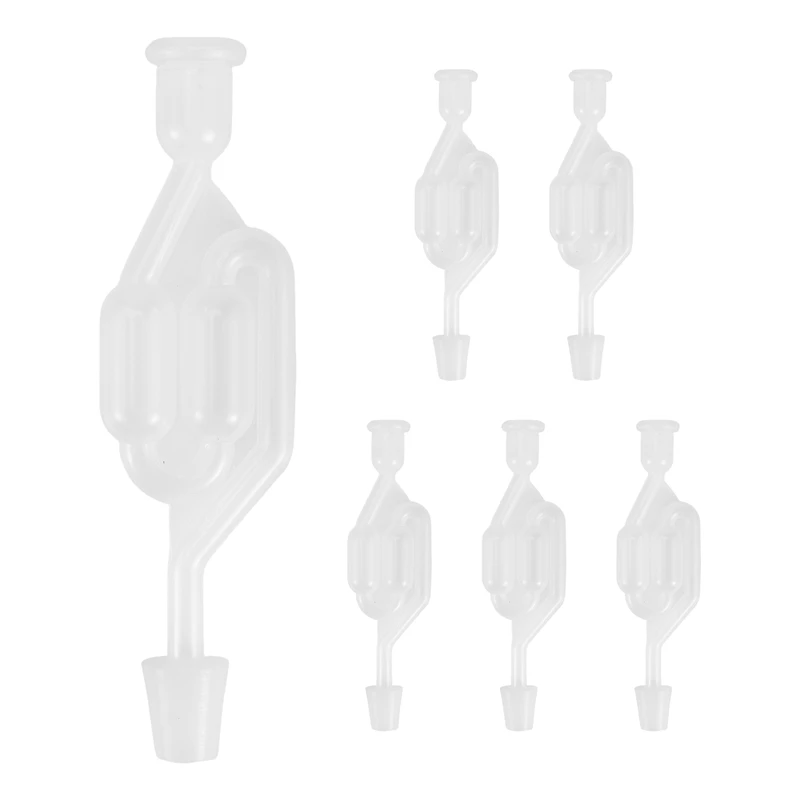 

A76X-6 S-Shape Exhaust Seal Valve With Rubber Stopper Twin Airlock For Wine Making, Beer Brewing Glass Carboy Fermenter