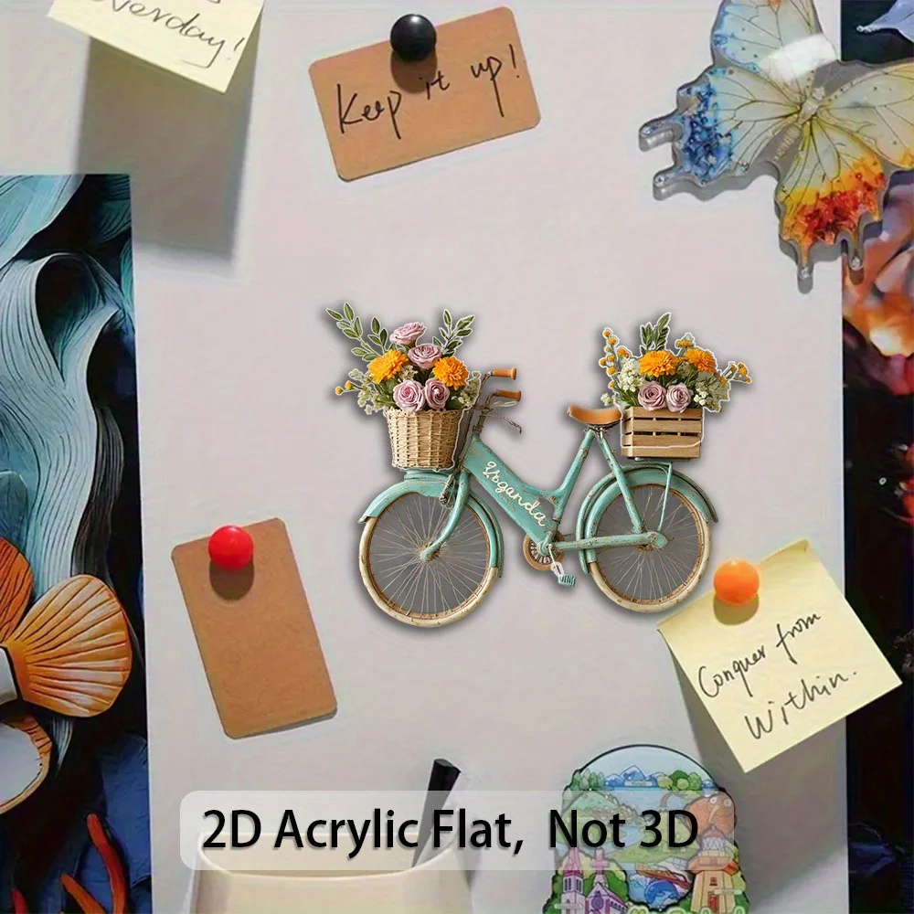 3pcs-Bicycle Fridge Magnets Suitable for Fridges Dishwashers Featuring A Vibrant FadeDIY Decorative Magnets with 2D Flat Designs
