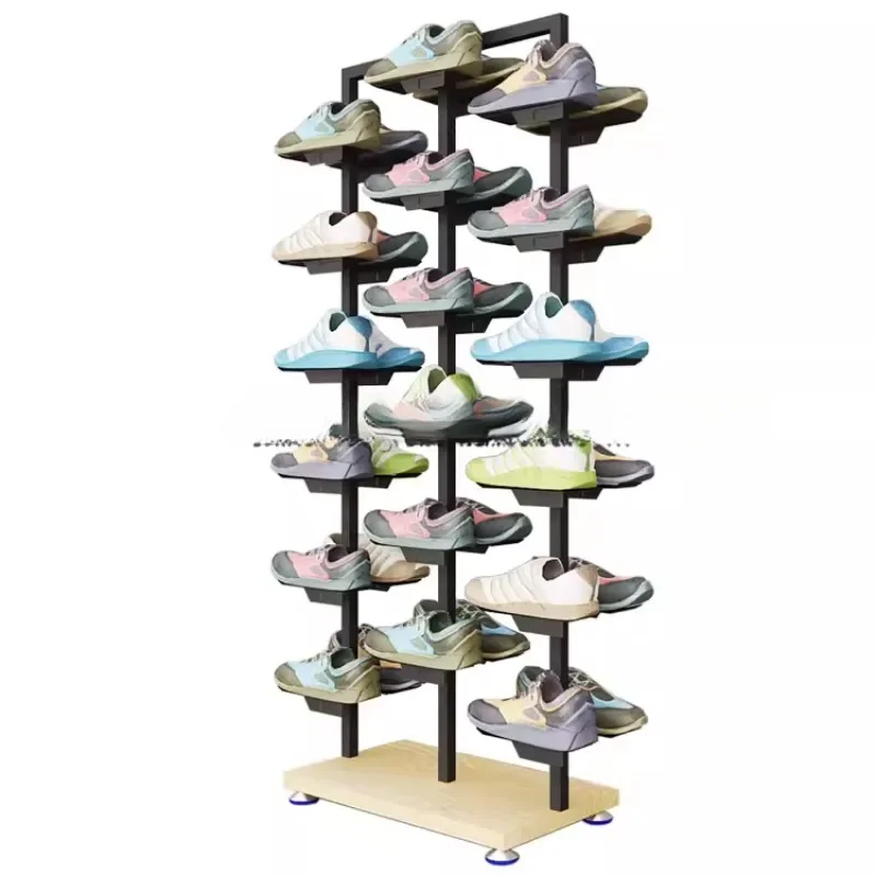 Shoe Footwear Display racks Easy To Install Sneaker Shoes retail display Double-Sided Storage Shelf For Basketball Shoes