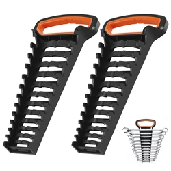 2Pcs Wrench Holder Plastic Metric SAE Wrench Storage Tray 24 Wrenches Wrench Tool Tray for Storing 8mm-19mm Metric