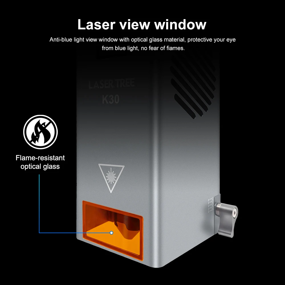 LASER TREE K30 30W Moduł lasera o mocy optycznej z wspomaganiem powietrznym 6 diod TTL Niebieskie światło Głowica laserowa do grawerowania CNC Narzędzia tnące — zdjęcie 7