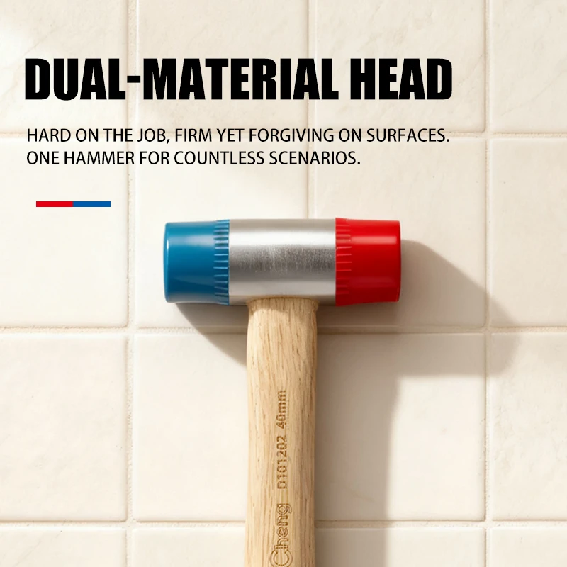 

30mm 35mm 40mm Durable Eco-Friendly Rubber Mallet Hammer with Wooden Handle Repair Hammer Practical Multifunction Rubber Hammer