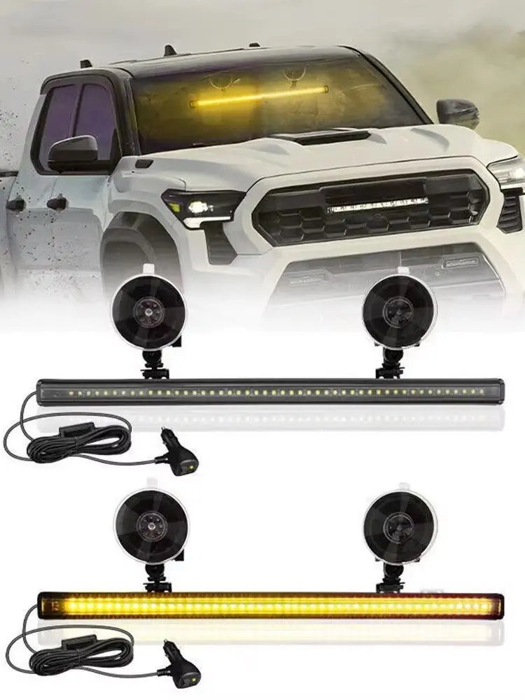 Światła ostrzegawcze LED 48LED, awaryjna lampa stroboskopowa, przednia listwa świetlna, sygnalizator ruchu, światło ostrzegawcze do pojazdów, ciężarówek, samochodów policyjnych, lampa stroboskopowa. — 2