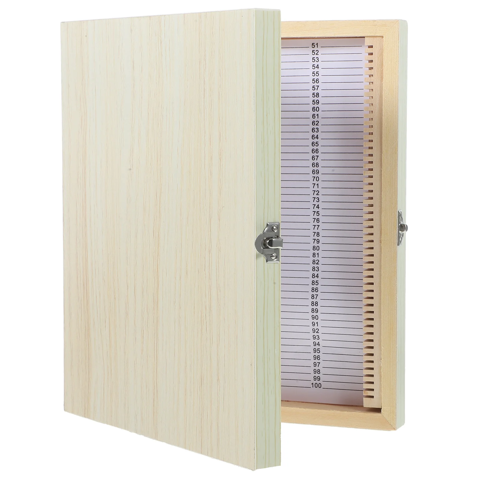 Wooden Slide Storage Box Large Capacity Biology Specimen Holder Microscope Slide Organizer Natural Wood Non-Oxidizing