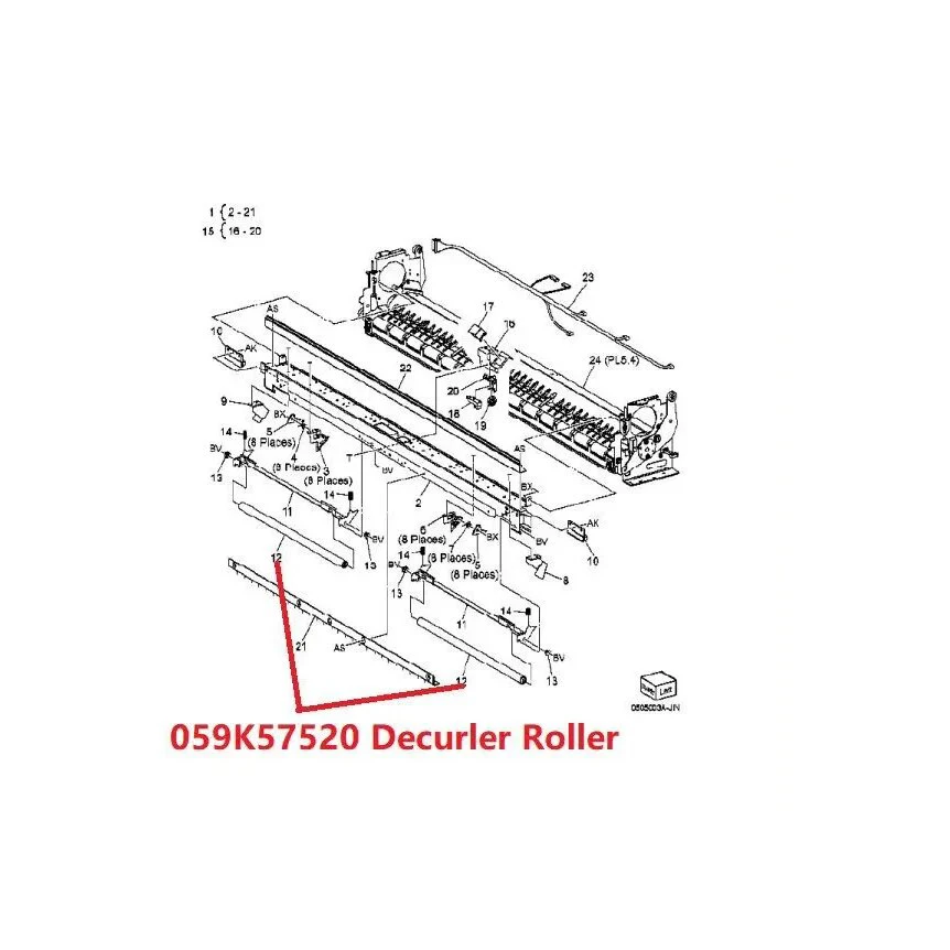 059K57520 Original New Decurler Roller for Xerox 6279 059K57521 059K57522