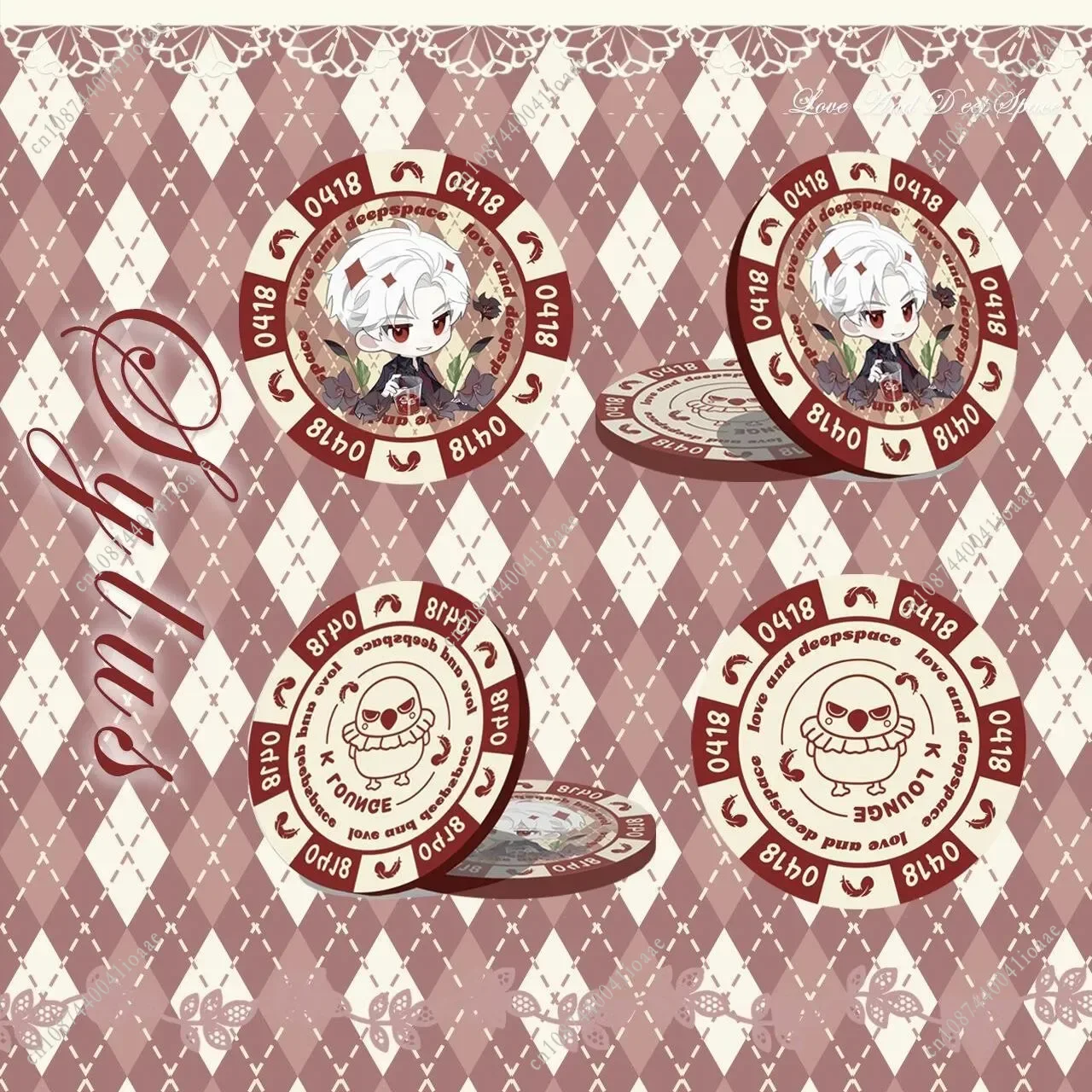 43 MILLIMETRI Amore e Spazio Profondo Sylus Rafayel Zayne Xavier Acrilico Chip Moneta Anime Cosplay Mostra Distribuzione Ventole Regalo Caldo