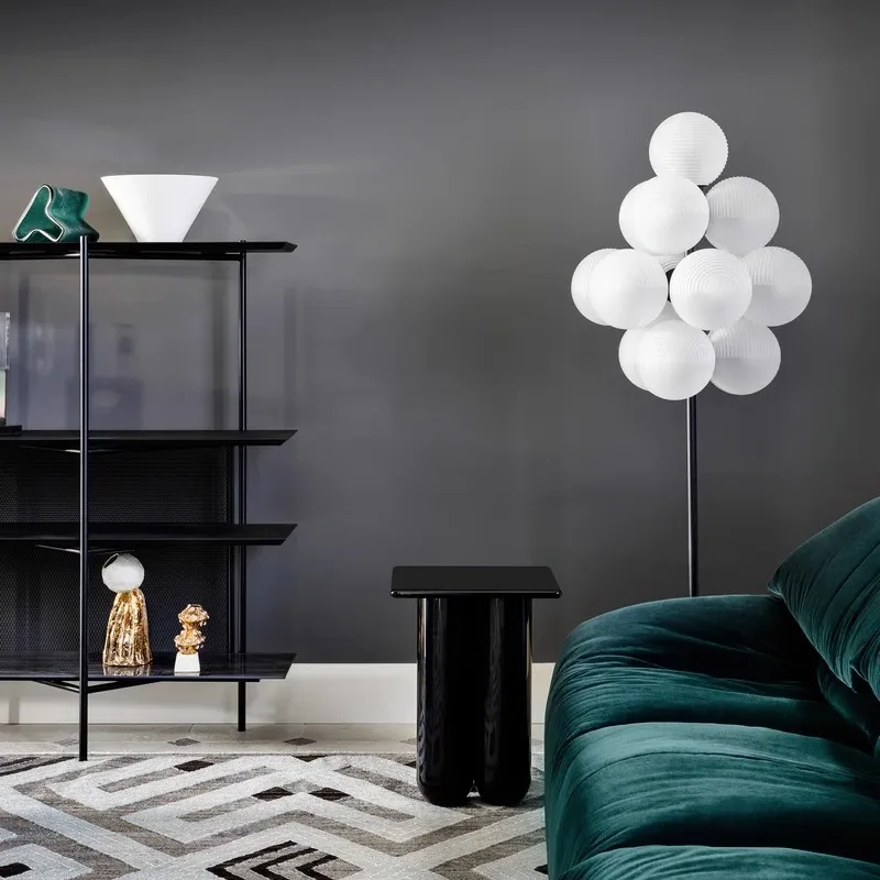 Modern Glass Bubble Floor Lamp Grape Glass Lampshade Floor light for Living Room Home Decorations Bedroom Designer Floor lamp