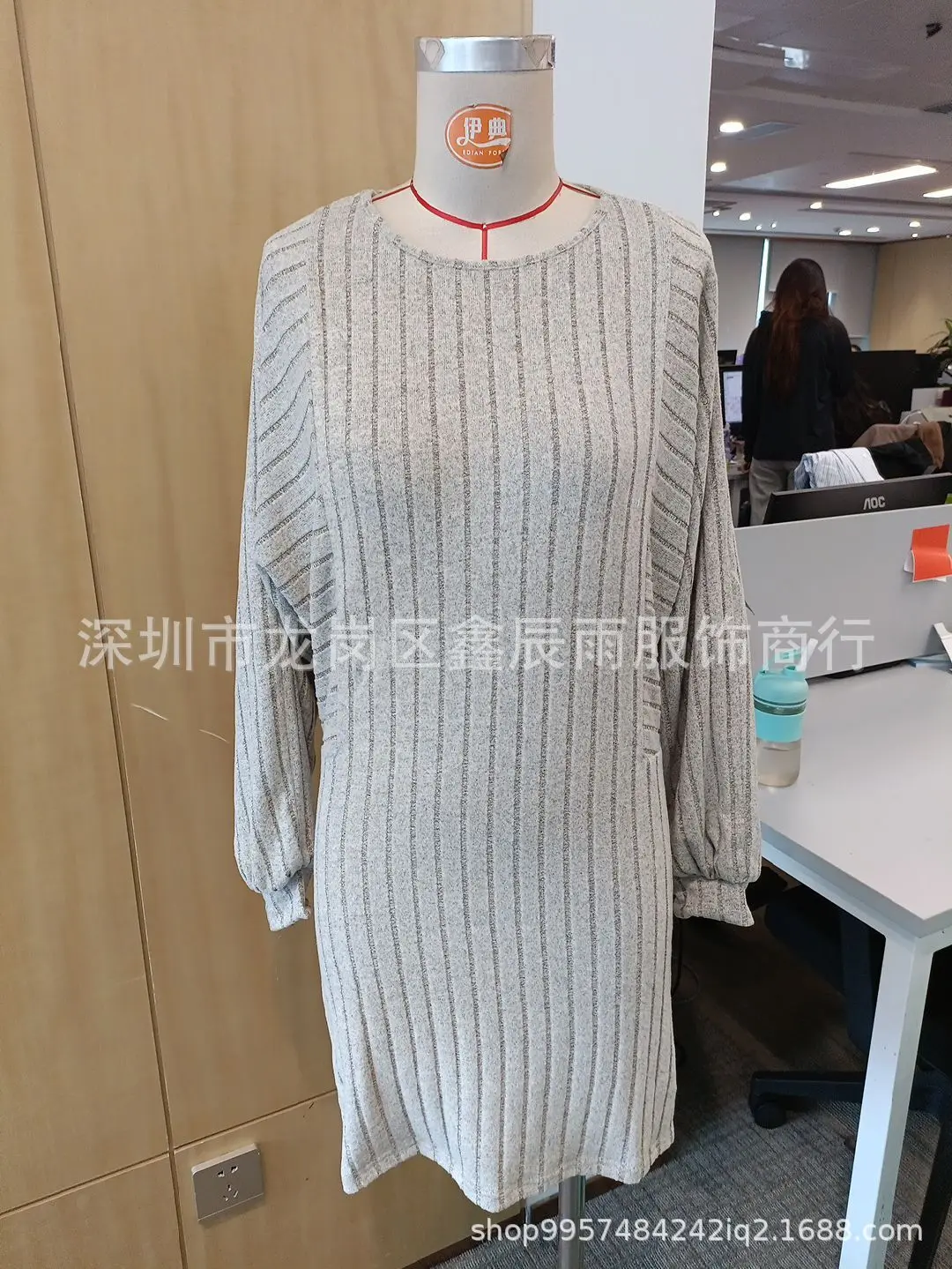 Knitted Dress Women Mini Dresses Knitting A Line Autumn Winter Office Lady 2025 Round Collar Knitwear Above Knee Vestidos