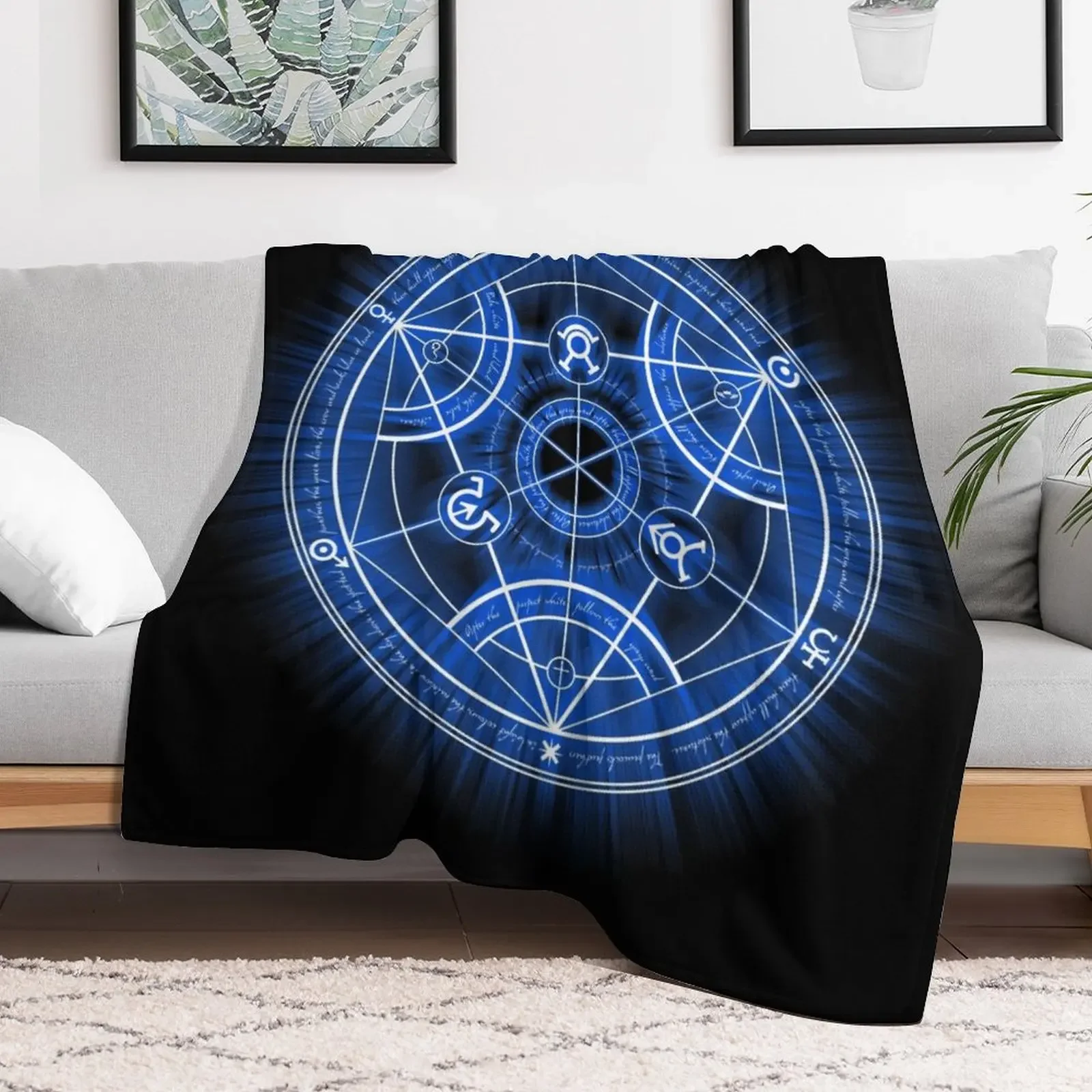 Human Transmutation Circle Throw Blanket Fuzzy Plush Throw Blanket for Sofa Chair