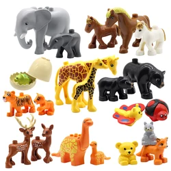 Big Building Blocks Animals Assemble Accessories Compatible with Bricks Zoo Sets Dinosaur Creativity DIY Toys for Children Gift