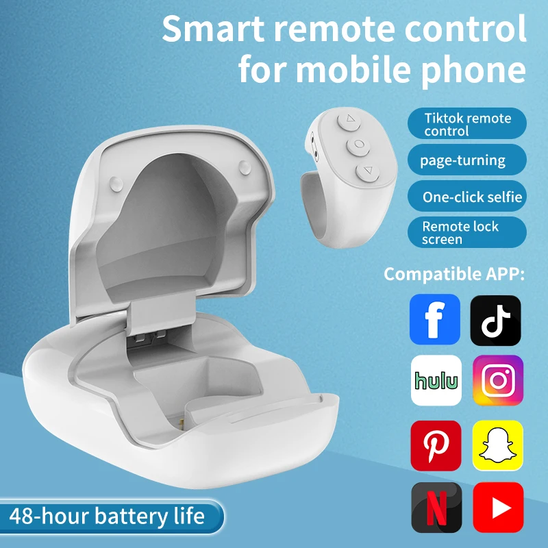Hellodigi Bluetooth 5.3 Ring Wireless Remote Control for TikTok Photos for iPhone Samsung Huawei Videos Lazy Lying Down Control