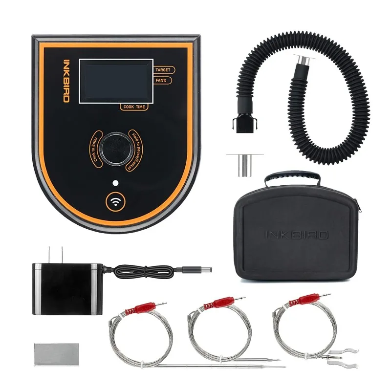 Inkbird WiFi & Bluetooth BBQ Temperature Controller ISC-007BW Kit, Automatic Smoker Fan Controller Grill Thermometer w/ 3 Probes