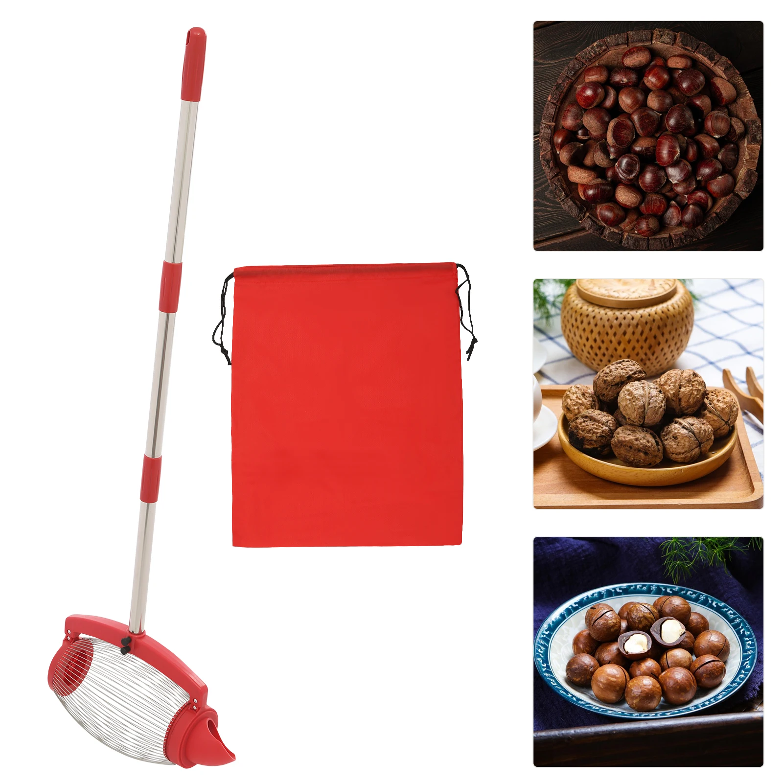 Rodillo Recolector De Nueces De Acero Inoxidable, Herramienta Para Recoger Nueces De Gran Capacidad Con Mango Ajustable Para Jardín, Huerto Y Césped, Capacidad De Carga De 66 Lb — -53%, 59.25€ Coupon, from 51.39€ – 53% descuento – €51.39