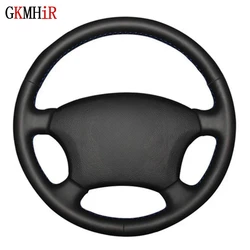 Black Genuine Leather DIY Car Steering Wheel Cover For Toyota Land Cruiser Prado 120 Sienna Hilux 4Runner Sequoia Highlander