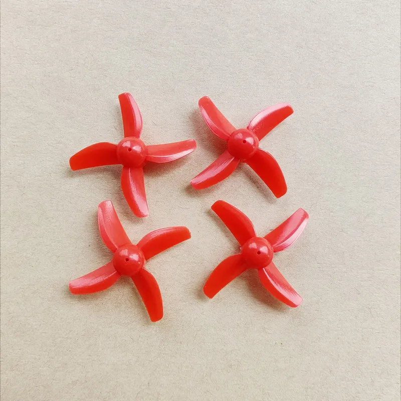 Red Black 30mm Main Blades Props Propellers 4-blade Four-blade Fans R/C Spare Parts For R/C Drone Quadcopter DIY Toys