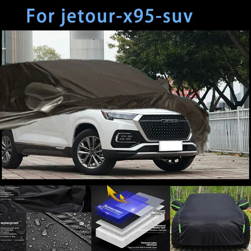 For  jetour-x95-suv Outdoor Protection Full Car Covers Snow Cover Sunshade Waterproof Dustproof Exterior Car accessories