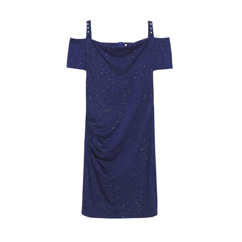 2024 الربيع/الصيف عبر الحدود ملابس نسائية وردي مشرق قبالة الكتف مثير الماس جزءا لا يتجزأ من فستان للنساء #3