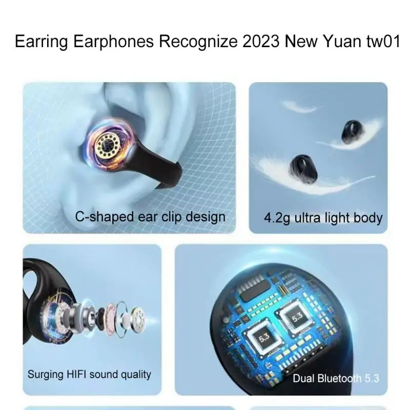 For Ambie Sound Earcuffs Earbuds Earring Wireless Earphones Auriculares Headset TWS Sport