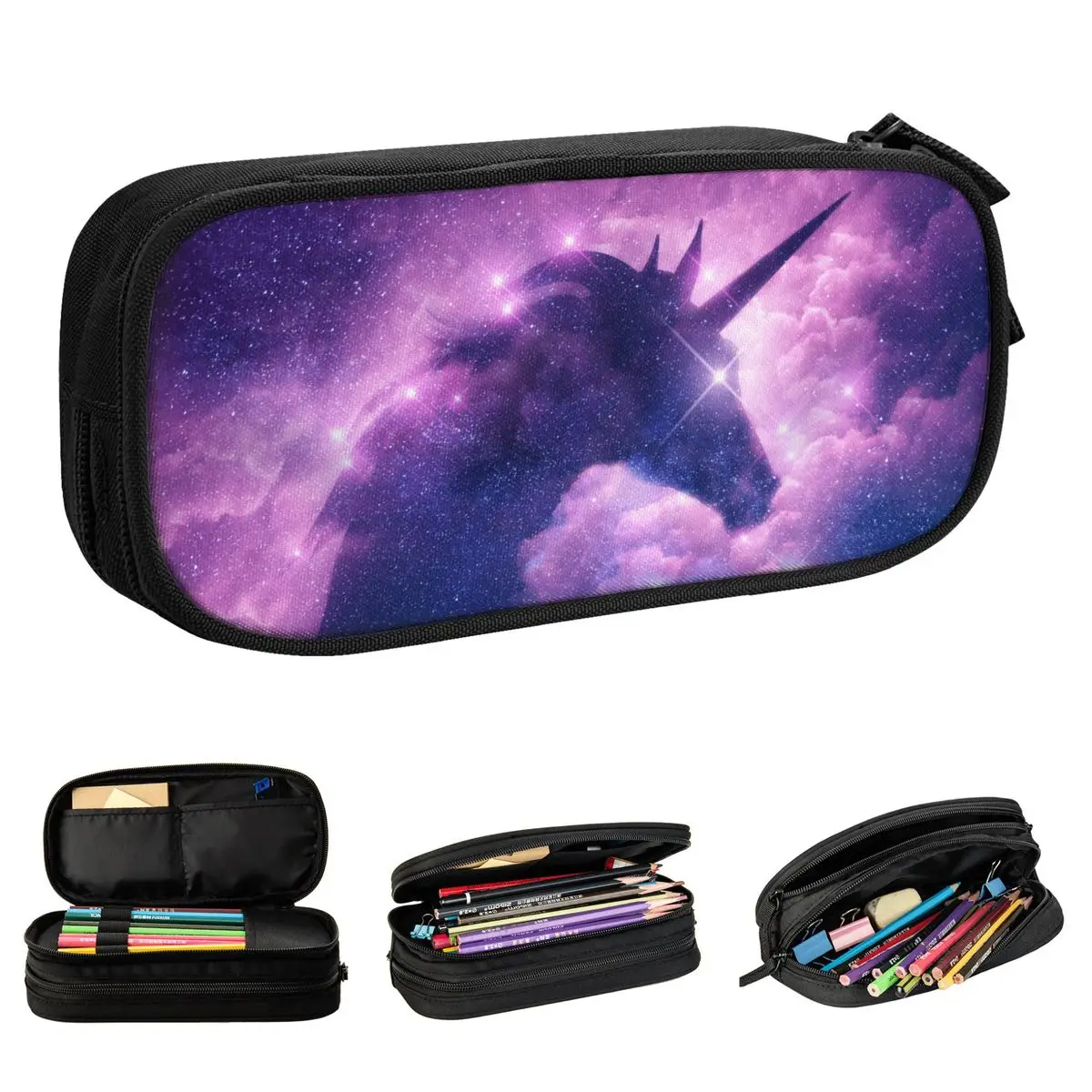 

Galaxy Unicorn Bedroom Decor Pencil Case New Nebula Space Pen Bag Student Big Capacity School Supplies Gifts Pencil Box