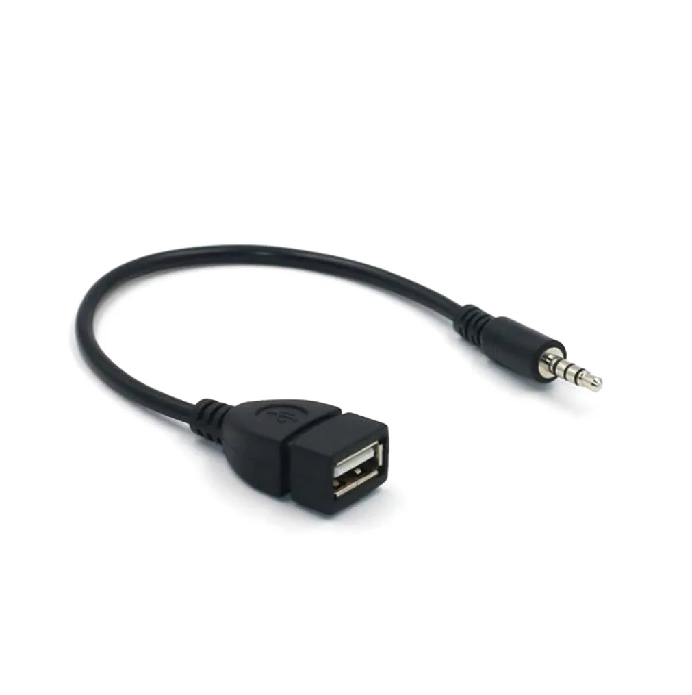 3,5 mm wtyczka audio AUX na żeński kabel konwertujący USB 2.0 Adapter przewodu do konwertera samochodowego odtwarzacza MP3