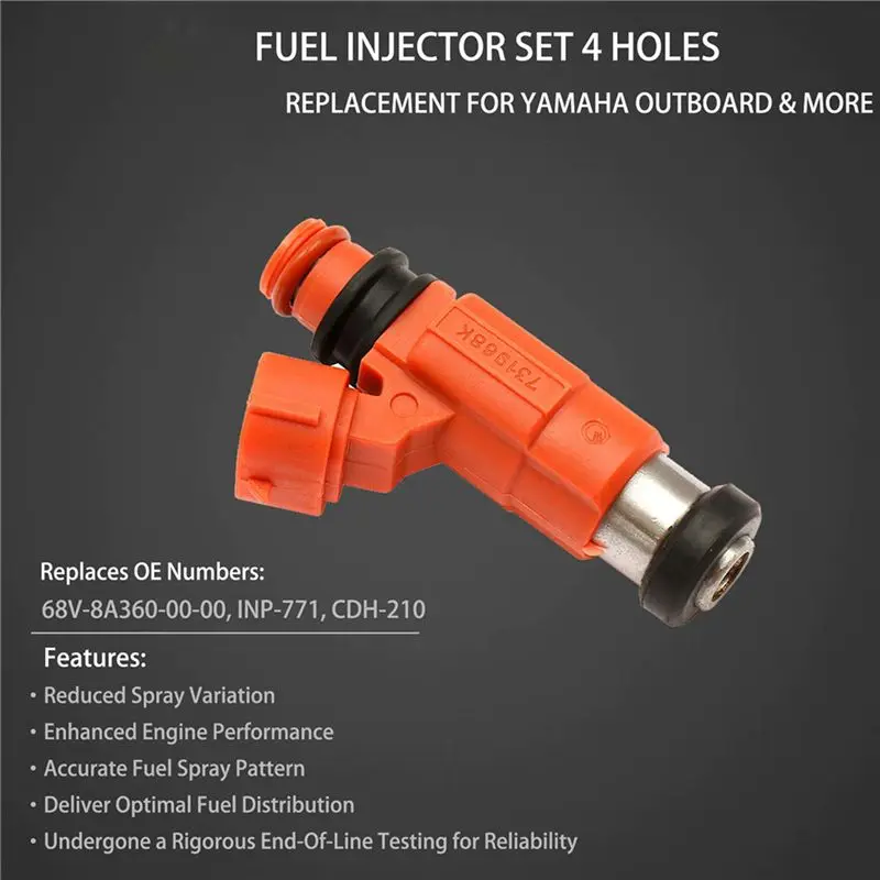 880887T1 For Mercury 115 Efi 4 Stroke Fuel Injector Injection Parts 880887T-1 Cdh210 68V-8A360-00-00,12PCS