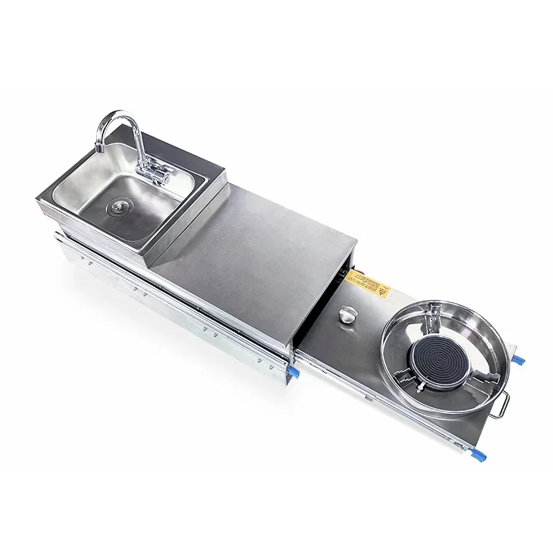 For  RV pull-out sink 304 stainless steel electric pulse ignition gas stove  external kitchen  stove