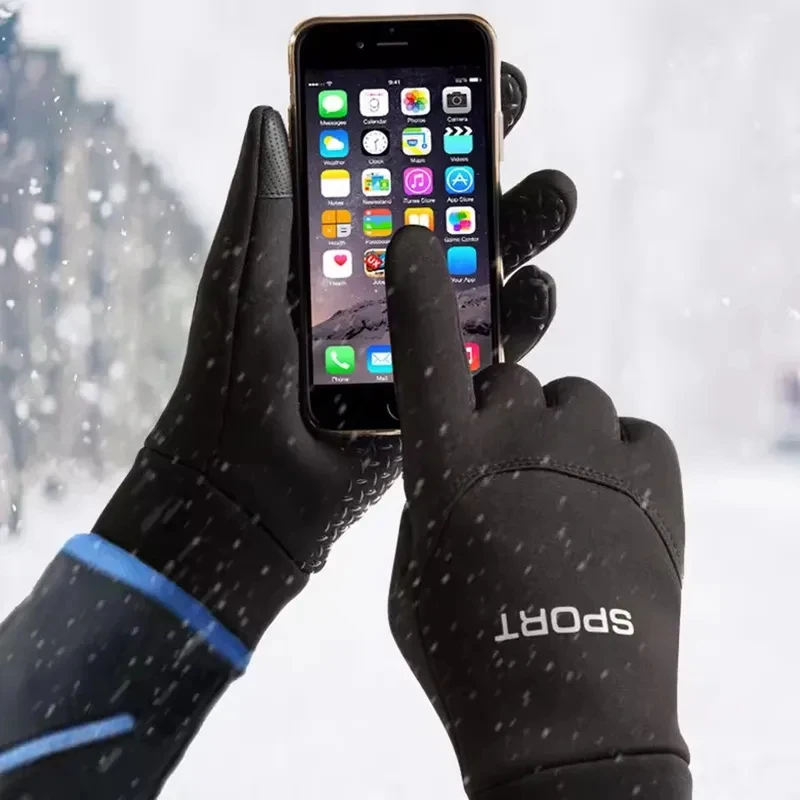 1/2/3pairs Men's Women's Winter Warm Touch Screen Gloves Windproof Cold-proof Cycling Running Hiking Skiing Gloves