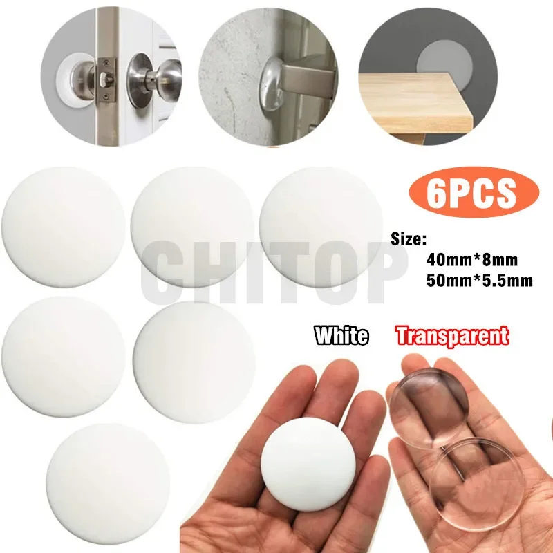 Door Knob Wall Shield Clear Soft Rubber Door Stopper Door Handle Bumper Mute Stickers Wall Protector Muffler Pad Protective Plug