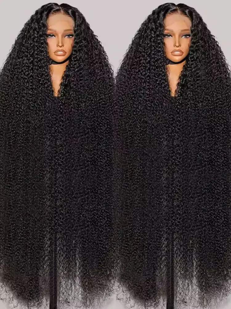 13x4 Jerry Curly Lace Front Wig 250% 40 42 Inch Deep Kinky Curly Human Hair Wigs 13X6 HD Transparent Lace Frontal Wig For Women