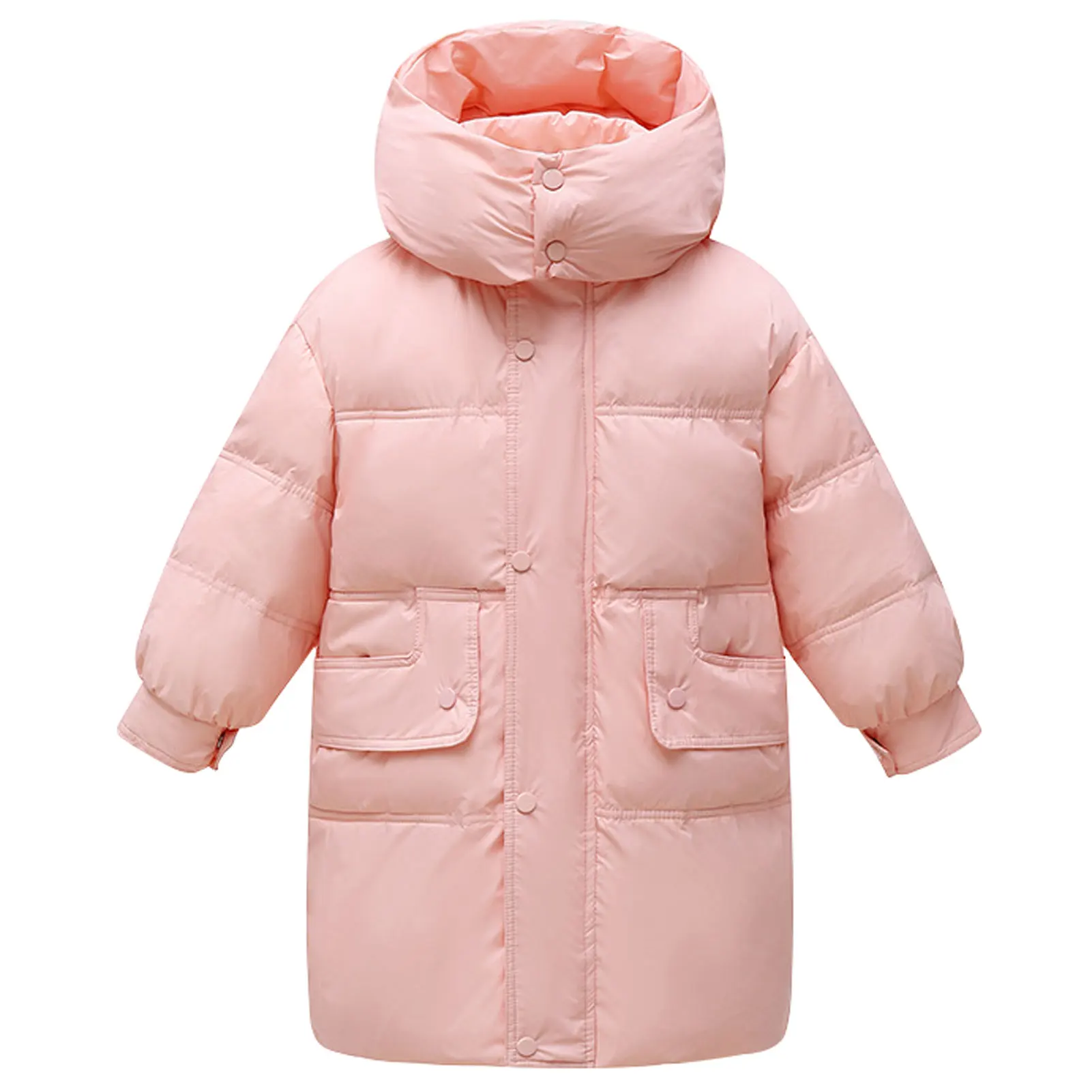 Girls Puffer Coat,Hood Windproof Children's Down Cotton Parka,Boys Winter Overcoat,Warm Thick Kids Quilted Outerwear for 4-12Y