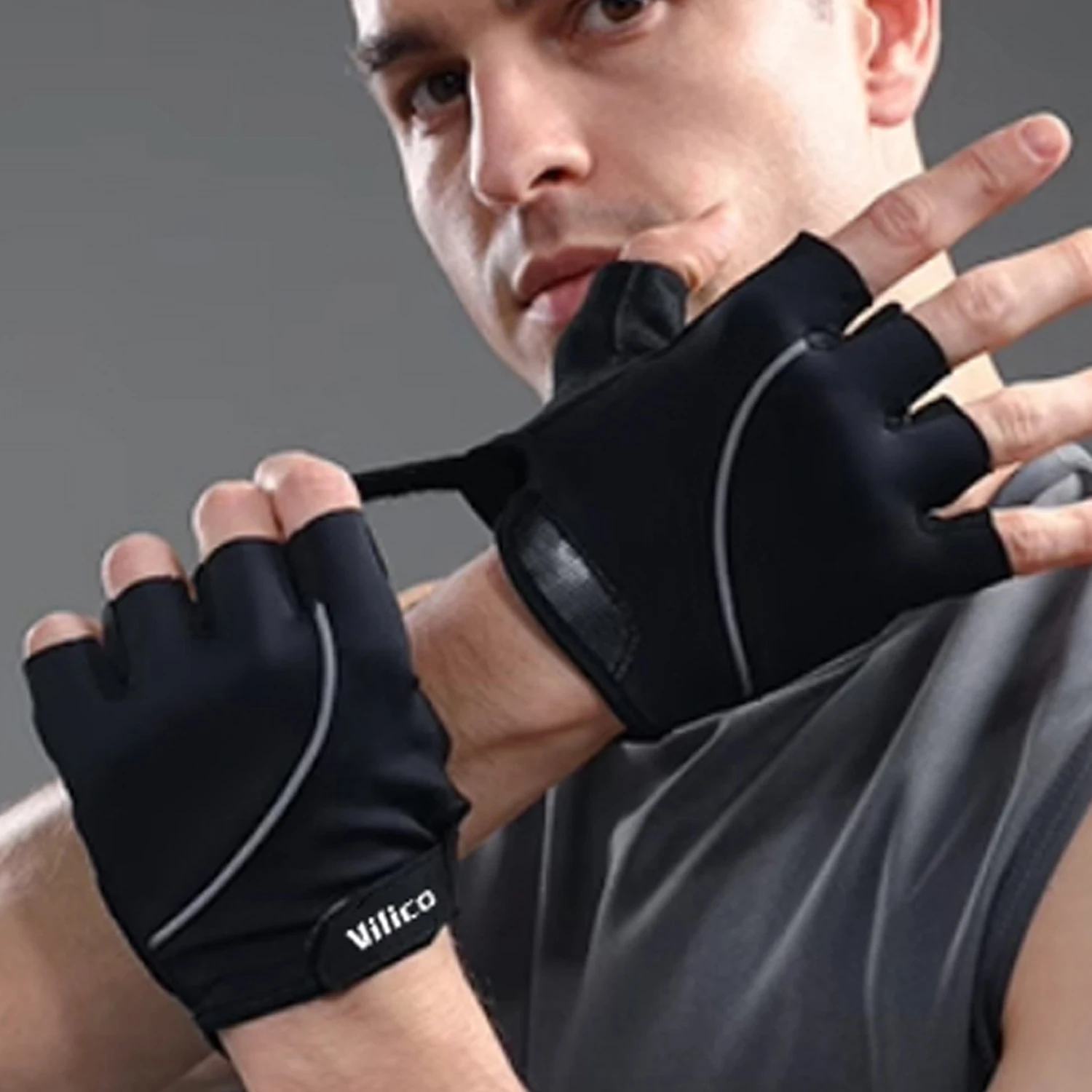 Sommer Atmungsaktive Fahrradhandschuhe Workout-Gym-Handschuhe für Männer Frauen Gewichtheben Fingerlose Handschuhe Training Übung Fitness